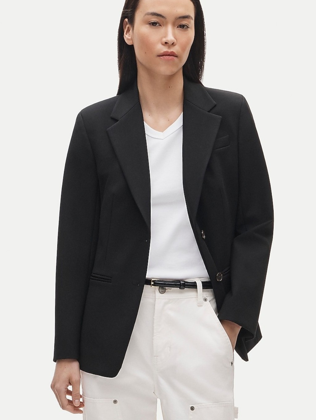 J. Crew Parke Blazer In Wool Flannel Black Size 14